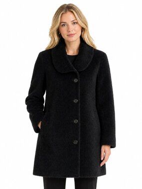 Eileen Fisher Black Alpaca Wool Coat NWOT